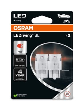 W21/5W LED-Signallampe Offroad – W21/5W LEDriving SL Red 12V Blister 2 St. OSRAM