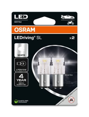 P21/5W LED-Signallampe Offroad – P21/5W 12V 1,7W (21/5W) BAY15d LEDriving Cool White 6000K 2 St. Blister OSRAM