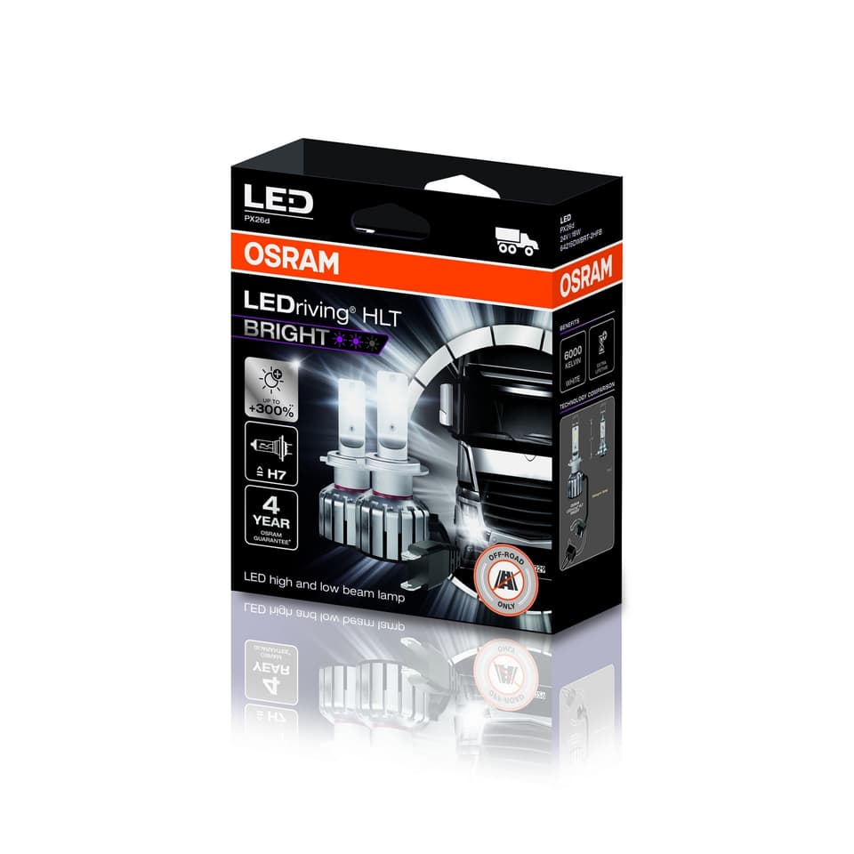 H7/H18 LED-Nachrüstlampe Offroad – LEDriving HLT BRIGHT H7/H18 24V 19W PX26d/PY26d-1 6000K White 2 St. OSRAM