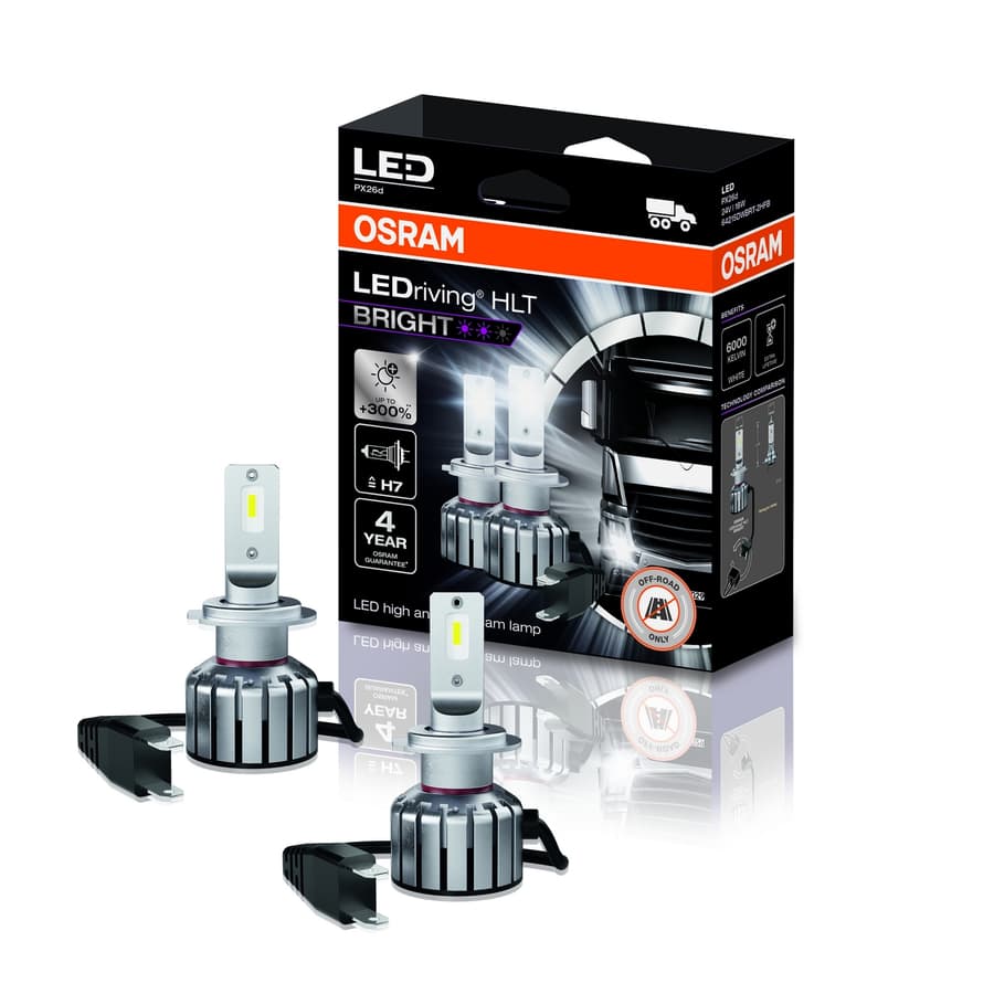 H7/H18 LED-Nachrüstlampe Offroad – LEDriving HLT BRIGHT H7/H18 24V 19W PX26d/PY26d-1 6000K White 2 St. OSRAM