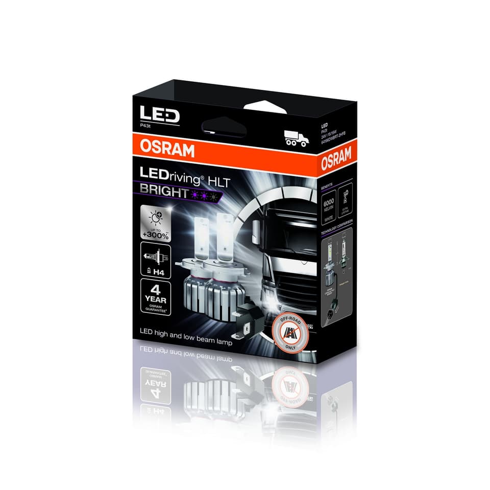 H4/H19 LED-Nachrüstlampe Offroad – LEDriving HLT BRIGHT H4/H19 24V 15W P43t/PU43t-3 6000K White 2 St. OSRAM