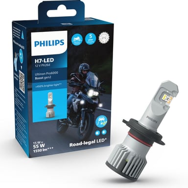 H7 LED H7 12/24 16W Ultinon Pro6000 Boost Gen2 +450% mit Straßenzul. 1 St. Philips