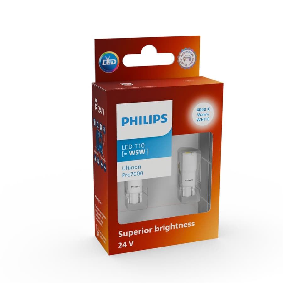 W5W LKW-Signallampe Offroad – LED W5W 24V W2.1x9.5d Ultinon Pro7000 4000K 2 St. Philips