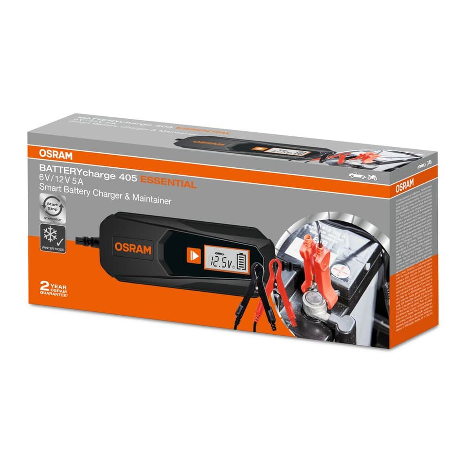 OSRAM BATTERYcharge 405 ESSENTIAL Intelligentes Batterieladegerät 5 A, 6/12 V – OEBCS405ESN