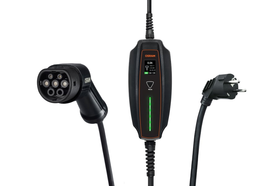 OSRAM BATTERYcharge 7PIN PORTABLE Typ 2 E‑Auto-Ladekabel 1,3/2,2/3,6 kW wählbar, 5 m – OPC20A05