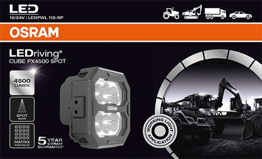 OSRAM LEDriving Cube PX4500 Spot LED-Arbeitsscheinwerfer 12/24 V 45 W – LEDPWL 112, 1 St.