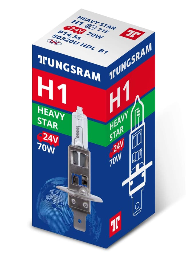 H1 LKW-Scheinwerferlampe 24V 70W P14.5s Heavy Star 1 St. Tungsram