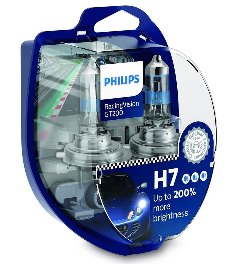 H7 Halogen-Scheinwerferlampe 12V 55W PX26d RacingVision GT200 2 St. Philips
