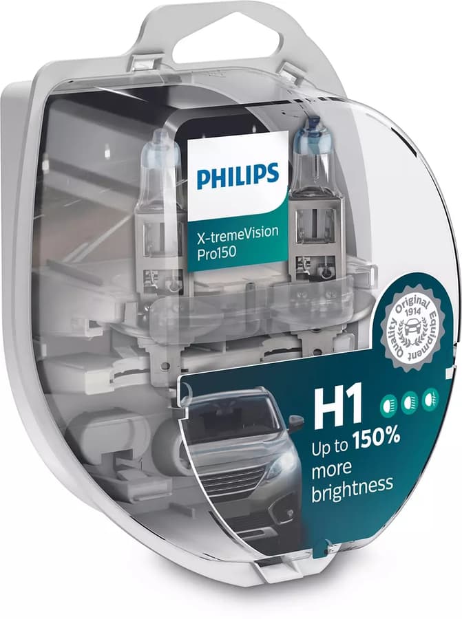 H1 Halogen-Scheinwerferlampe 12V 55W P14,5s X-tremeVision Pro150 2 St. Philips