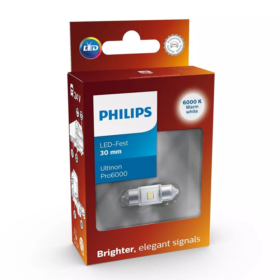 LED-Nachrüstlampe Offroad – LED Festoon 30mm 24V 1,5W Ultinon Pro6000 SI 6000K 1 St. Philips