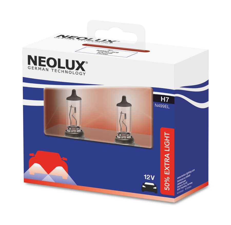 H7 Halogen-Scheinwerferlampe 12V 55W PX26d Extra Light +50% 2 St. NEOLUX