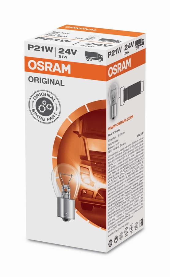P21W LKW-Signallampe 24V 21W BA15s Original Faltschachtel OSRAM