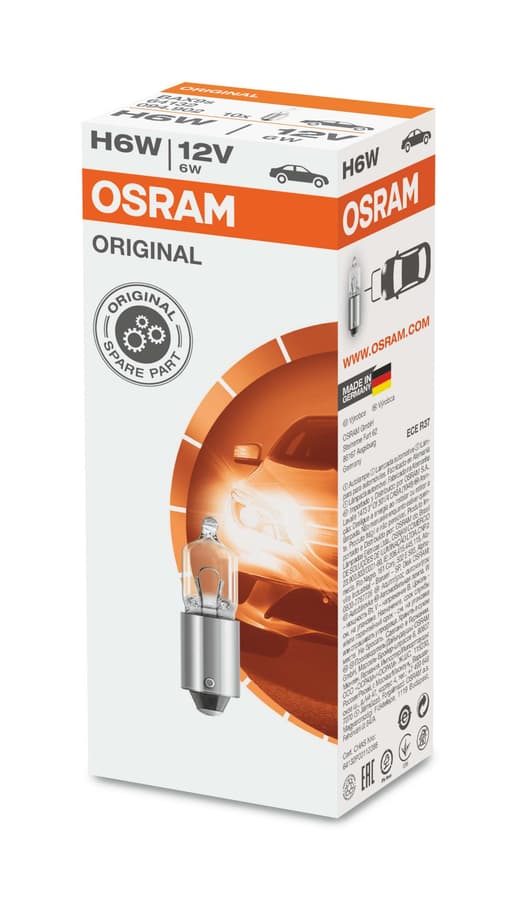 H6W Kfz-Signallampe 12V 6W BAX9s 1 St. OSRAM
