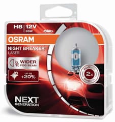 H8 Motorrad-Scheinwerferlampe 12V 35W PGJ19-1 NIGHT BREAKER® LASER +150% mehr Helligkeit 2 St. OSRAM