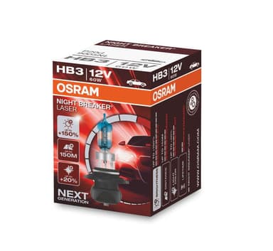 HB3 Halogen-Scheinwerferlampe 12V 60W P20d NIGHT BREAKER® LASER +150% mehr Helligkeit 1 St. OSRAM