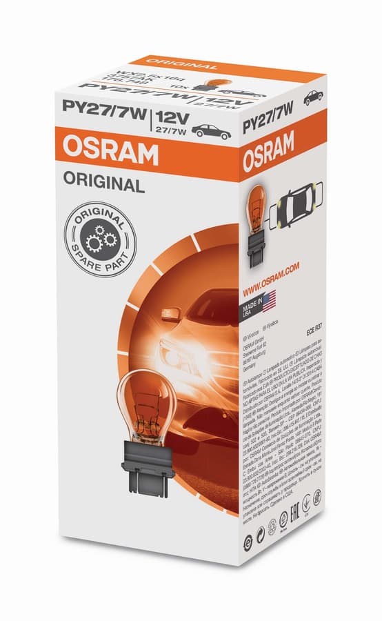 PY27/7W Kfz-Signallampe 12V Faltschachtel Original OSRAM