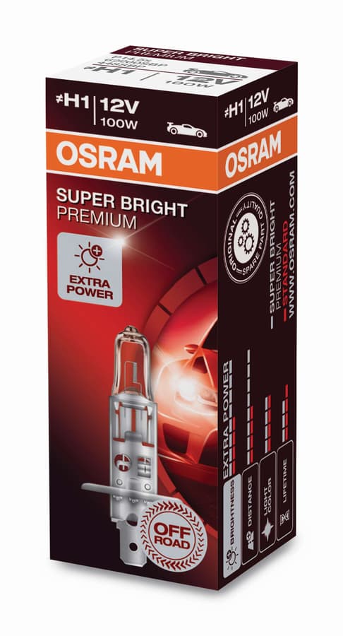 H1 Halogen-Scheinwerferlampe 12V 100W - SUPER BRIGHT PREMIUM OFF ROAD OSRAM