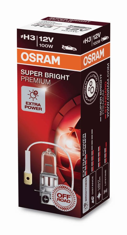 H3 Halogen-Scheinwerferlampe 12V 100W - SUPER BRIGHT PREMIUM OFF ROAD OSRAM