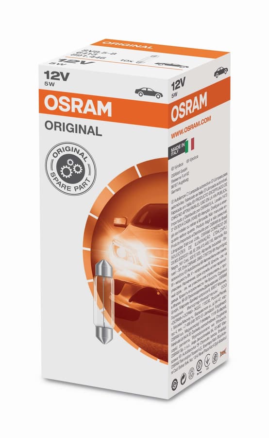 Kfz-Signallampe 5W 41mm Soffitte Faltschachtel 12V Original OSRAM