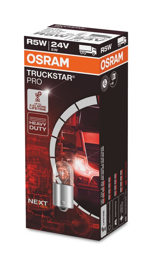 R5W LKW-Signallampe 24V 5W BA15s TRUCKSTAR® PRO NEXT GEN bis 2,5x längere Lebensdauer 1 St. OSRAM