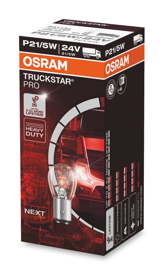 P21/5W LKW-Signallampe 24V 21/5W BAY15d TRUCKSTAR® PRO NEXT GEN bis 2,5x längere Lebensdauer 1 St. OSRAM