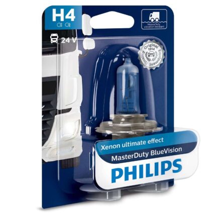 H4 24V 75/70W P43T 24V Halogen MasterDuty BlueVision 1St Philips