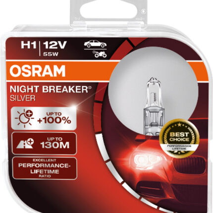 H1 12V 55W P14.5s NIGHT BREAKER® SILVER +100% 2 St. OSRAM